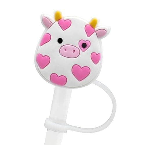 Straw Cover Cap for Stanley Cup 30 Oz 40 Oz Tumblers - 10mm Cute Cow Straw Tips Covers,Silicone Straw Toppers, Funny Animals Straw Covers Cap Plugs,Anti-dust Straw Tip Drinking Straw Tips Lids thumbnail 9