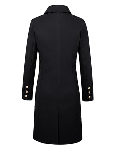 IDEALSANXUN Womens Fall Winter Wool Coats Double Breasted Midi Peacoat Trench Coats thumbnail 4