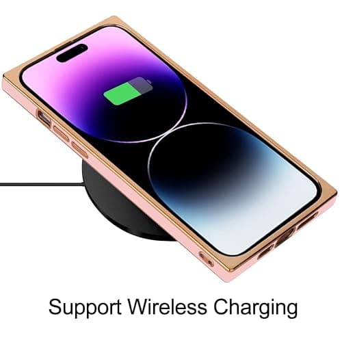 KANGHAR Case Compatible with iPhone 14 Pro Luxury Cute Plating Design Case Full-Body Anti-Scratch Shockproof Bumper Protective Cover for iPhone 14 Pro Pink thumbnail 5