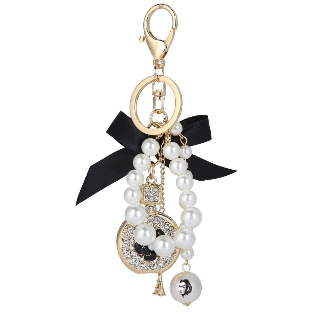 Keychain Fragrance Bottle Shape Alloy Bowknot Keychain Handmade Keychain Keychain Decoration for Girls thumbnail 5