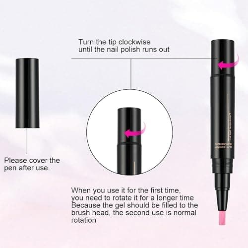 AYBUY 6PCS 3-in-1 Gel Nail Polish Pen Set, Quick-Dry Nail Art Pens, No Base Coat Needed, One Step Application, Nails Varnish Pens, DIY & Salon Manicure Kit for Girls and Ladies thumbnail 6