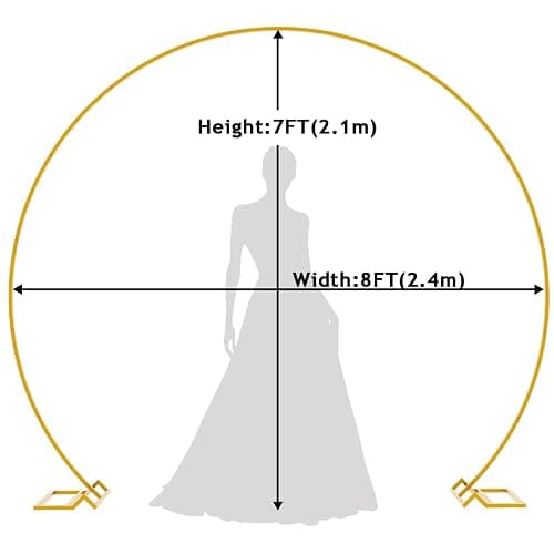 Wokceer Round Backdrop Stand 8FT Gold Wedding Arch Metal Circle Balloon Arch Stand for Birthday Party Wedding Bridal Shower Anniversary Ceremony thumbnail 3