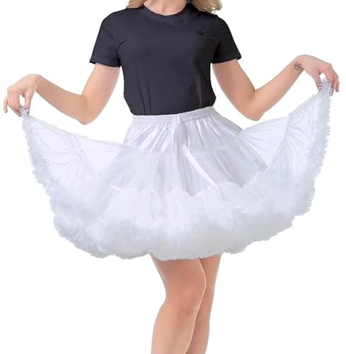 *daisysboutique* Women's High Wasit Petticoat Skirts Mesh Tulle Underskirt Ballet Tutu Crinoline Elastic Fluffy Rockabilly thumbnail 3