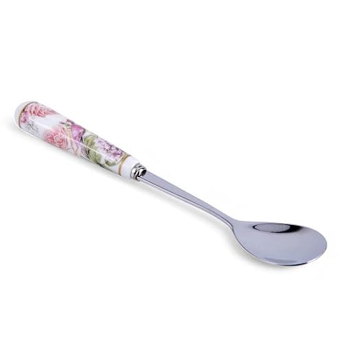 Birds in Rose Garden Coffee/Tea Spoon with Ceramic Handle Set of 4 in Gift Box thumbnail 4