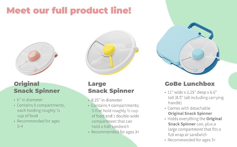 GoBe Kids Small Snack Spinner Flip Bundle with Hand Strap and Sticker Sheet - Reusable Snack Container with 5 Compartment Dispenser and Lid | BPA/PVC Free | Dishwasher Safe | No Spill - Coral Pink thumbnail 8