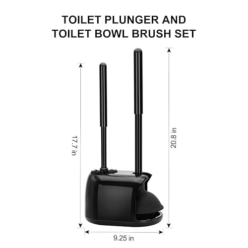 SetSail Toilet Brush and Plunger Set, 2 Packs Toilet Plungers for Bathroom Heavy Duty Toilet Bowl Brush and Holder Hidden Toilet Plunger and Brush Set for Deeply Cleaning 2 Packs - Black thumbnail 2