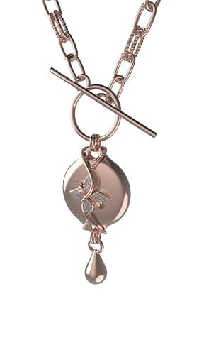 ResQ Luxury Safety Necklace for Women, Medical Alert Necklace, GPS Tracker, 24/7 Human Agent Support, Personal Alarm Jewelry - Mahi Paperclip Necklace (Rosegold On Rosegold) - Image 1