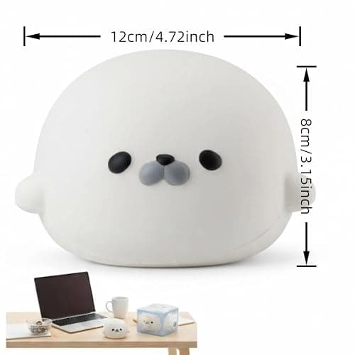 Jumbo Seal Squishy Toy, 4.7 Inch Ultra Slow Rising Cream Scented Kawaii Sea Lion,Stress Relief Squeeze Toy for Adults,Soft Sensory Squeeze Bun for Office Desk Party Favors(White) thumbnail 3