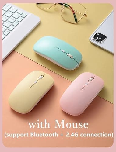 Keyboard Case Mouse for iPad A16 2025 (11th Gen,11"), iPad 10th Generation 10.9" 2022 Case with Rechargeable Removable Bluetooth Keyboard Cute Color Key,Purple thumbnail 4