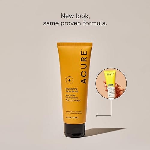 Acure Brightening Facial Scrub - Exfoliating Face Wash, Gentle Daily Scrubber & Exfoliator for Women & Men for Radiant Skin, Cleansing Wash with Sea Kelp & French Green Clay - 4 fl oz thumbnail 2