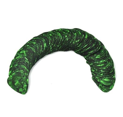 Celluloid Green Pearl Guitar Or Bass Pick - 1.5 mm Ultra Heavy Gauge - 351 Shape - 3 Pack - 1.5mm - 3 Pack - Green Pearl thumbnail 3