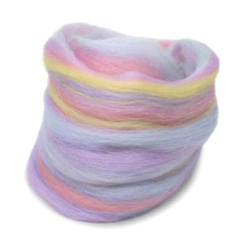 Revolution Fibers Multicolored Merino Wool Top, Cotton Candy Blend | 8 oz Luxuriously Soft 22 Mircon Blend | Ready to Spin, Blend, Weave, Knit, or Felt thumbnail 5
