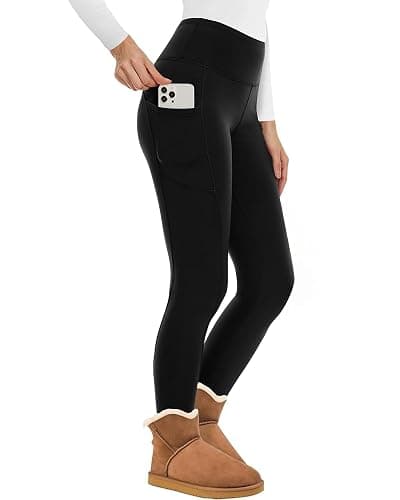 NexiEpoch Fleece Lined Leggings Women - High Waisted Winter Yoga Pants Tummy Control Soft Thermal Warm for Hiking Workout - Image 1