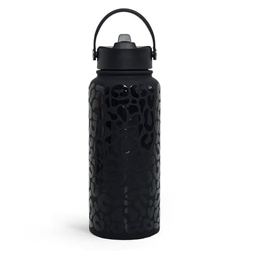 Leopard Water Bottle 32oz Stainless Steel Double Wall Vacuum Insulated with Lid, Leopard Print Water Bottles for Gym Sports Travel Outdoor, Gifts for Women Girls Ladies Birthday Christmas - Image 1