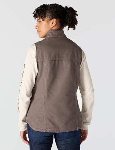 Carhartt Women's Relaxed Fit Washed Duck Sherpa-Lined Mock-Neck Vest thumbnail 3
