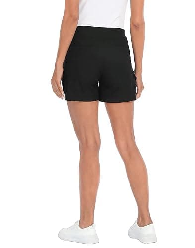 HDE Women's Cargo Shorts with Pockets High Waisted Pull On Stretch Casual Shorts thumbnail 5
