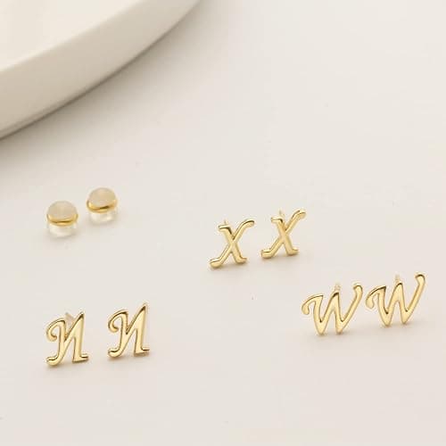 Initial Stud Earrings for Women thumbnail 5