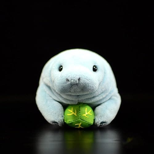 Frankiezhou Home Manatee Plush Toy - Blue 7 inch Lifelike Manatee Stuffed Animal, Soft Realistic Simulation Sea Manatee Animal Plush Gift Collection for Kids thumbnail 2
