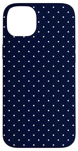 Boho Tiny Polka Dot Rockabilly Cute Navy Blue Polkadot Case for iPhone 14 Plus - Image 1