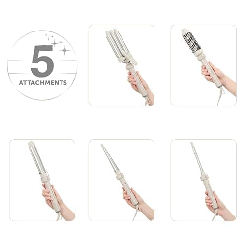 Remington Boucleur à cheveux 5en1 [3 accessoires 13-33mm, fer à boucler, brosse ronde] Trendology (écran LED 130°C-210°C, ondulations, boucles naturelles, définies, tous types de cheveux) CI41MS5E51 thumbnail 2