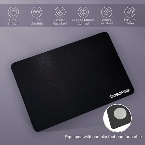 Glass Gaming Mouse Pad, Professional Esport Tempered Glass Mouse Pad Ultra-Smooth Micro-Etched Surface for Top Speed and Control,Hard Mousepad Black (15.7'' x 11.8'') thumbnail 5