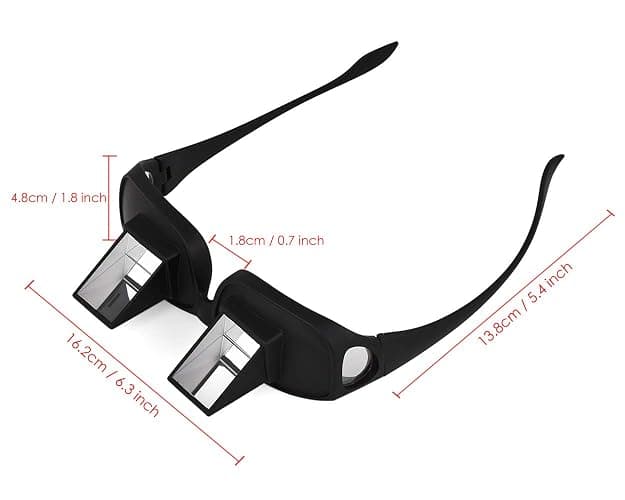 DS. DISTINCTIVE STYLE Lazy Readers Glasses Prism Glasses Lying Down Bed Horizontal Watching TV Reading Spectacles Horizontal Glasses - Black thumbnail 7