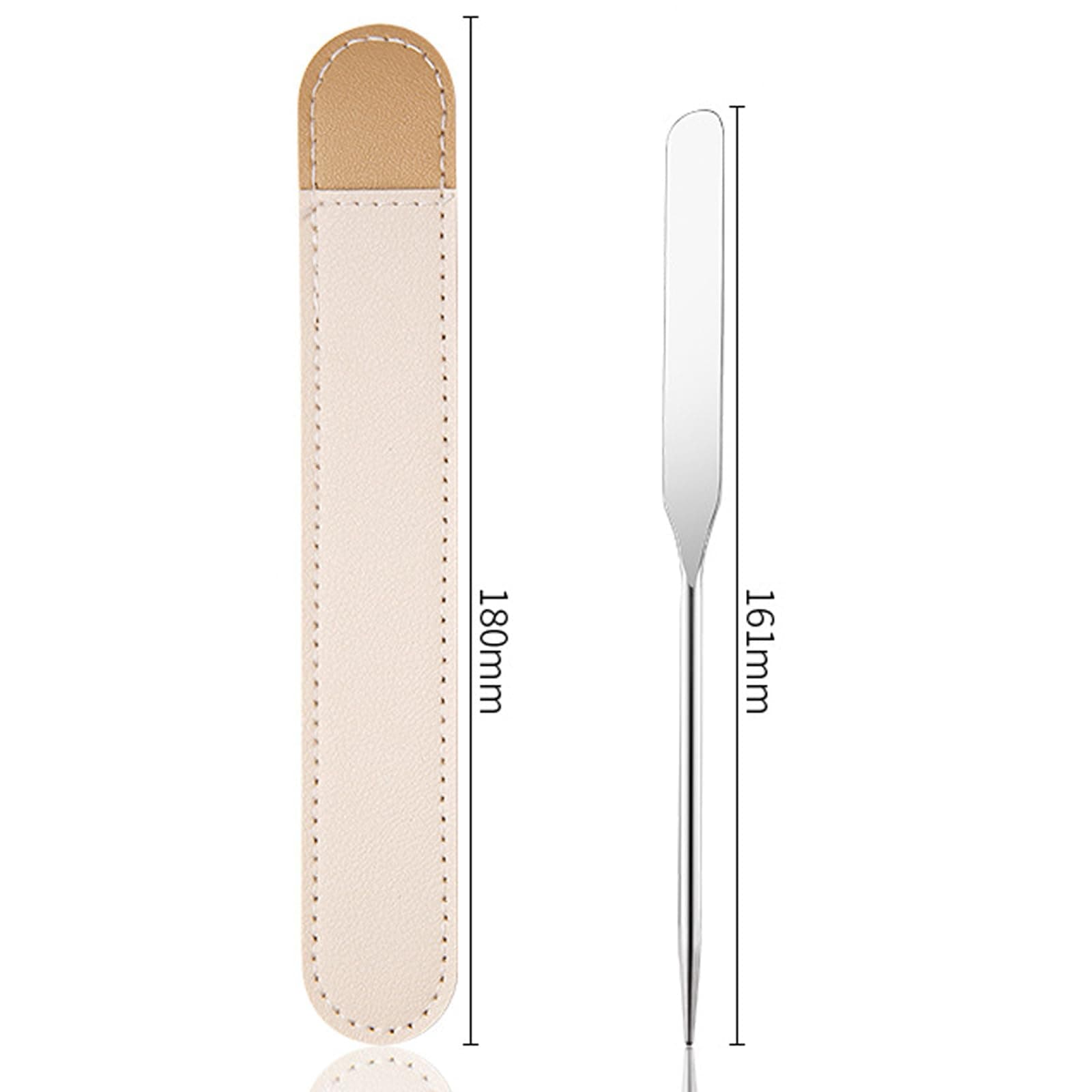 Picasso Makeup Spatula, Stainless Steel Cosmetic Professional Cosmetic Mixing Makeup Palette Spatula Makeup Artist Tool whit PU Leather Cover thumbnail 4