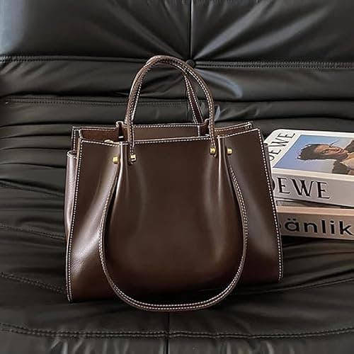 Shoulder Bag for Women with Multi-Pockets Underarm Bag PU Leather Zipper Closure Satchel Bag Solid thumbnail 4