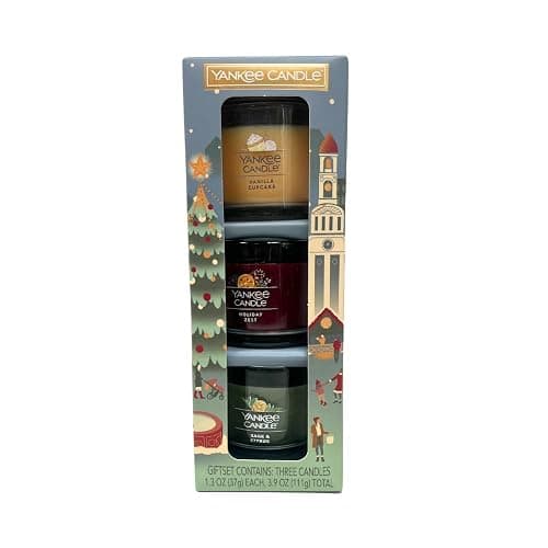 Yankee Candle Holiday Party Mini Scented Candle Gift Set - Vanilla Cupcake, Holiday Zest, Sage & Citrus - Image 1