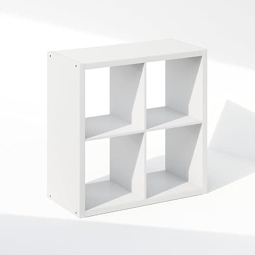 Furinno Cubic Open Back Multipurpose Clothing & Closet Storage Organizer Shelf, 4-Cube, White thumbnail 6
