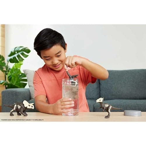 Mattel Jurassic World Dino Reveal Dinosaur Toys, Unpack Surprise & Warm Water Uncovers Full Decoration, 5 to 7 Inches, Species Vary thumbnail 2