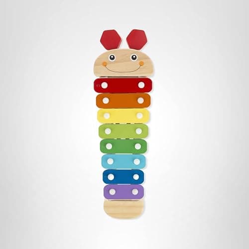 Melissa & Doug Caterpillar Xylophone Musical Toy with Wooden Mallets 15.25" x 6.5" x 1.5", Blue thumbnail 10