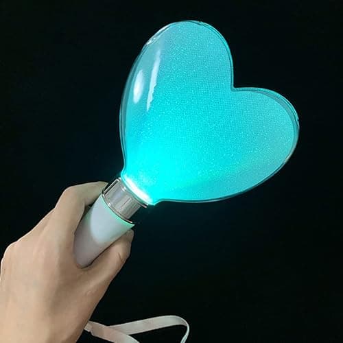 KASCLINO LED Concert Cheering Wand, 15 Color Heart Shaped Cheer Stick Party Flashing Light, Battery Powered Stick for Festivals Rave Birthday Concert Party Supplies(as Shown) thumbnail 2