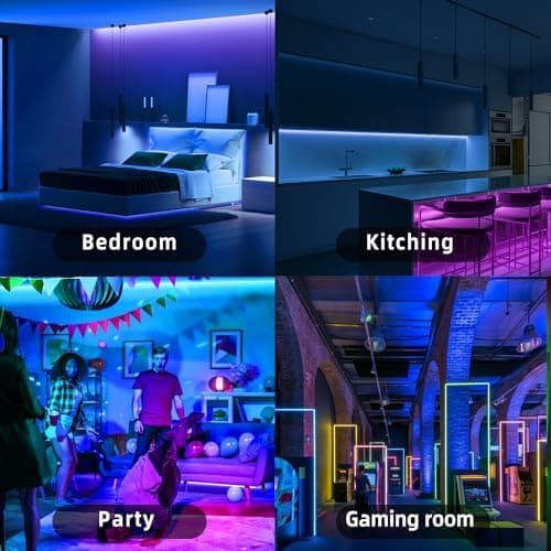 Ledagic Led Lights for Bedroom 32.8ft 300Leds Music Sync Led Strip Lights | Color Changing Led Lights with 60 Key Remote and App Control RGB Led Light Strip for Home Party Room Decoration thumbnail 4