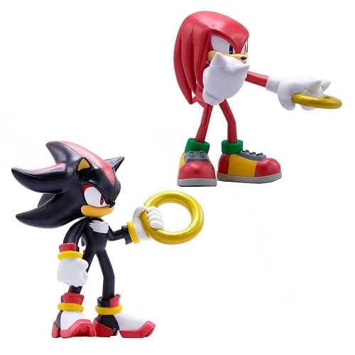 Official Sonic The Hedgehog Metallic Knuckles & Shadow 4″ Action Figures – Buildable, Interchangeable Arms & Accessories, Collector Window Box thumbnail 5
