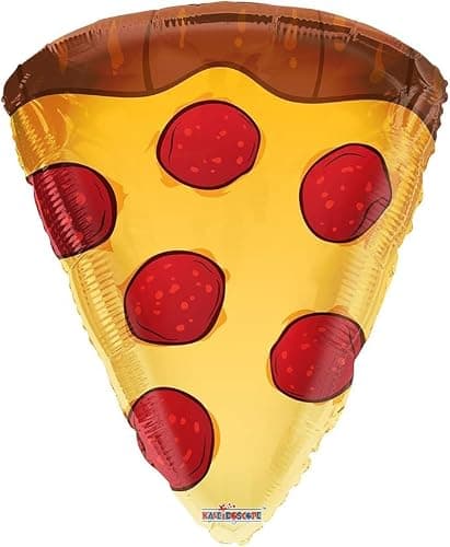 Pizza Slice Shaped Mylar Balloons - 5 Pack of Pepperoni Pizza Slices Balloons thumbnail 2
