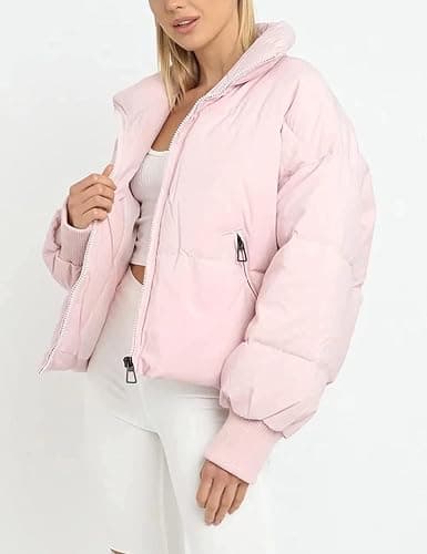 Gihuo Women’s Winter Cropped Puffer Jacket Coat Short Warm Quilted Jacket 2026 thumbnail 2