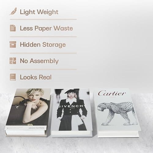 Coffee Table Decorative Books For Home Decor, Fake Books For Decoration, Aesthetic Bookshelf Decor for Living Room Office Bedroom, 3 Piece thumbnail 5