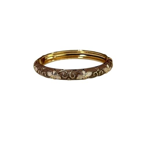 MQCEHTI Vintage Flower Cloisonne Bangle Bracelet for Women, Enamel Chunky Gold Plated Bracelets Jewelry Gifts - Image 1