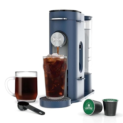 Ninja Pods & Grounds Single-Serve Coffee Maker, K-Cup Pod Compatible, 56-oz. Reservoir, 6-oz. Cup to 24-oz. Travel Mug Brew Sizes, Iced Coffee Maker, Navy, PB041NV - Image 1