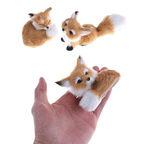 GUDVES Simulation Brown Fox Toy Furs Squatting Fox Model Home Decoration Animals World with Static Action Figures (Fox Toy) thumbnail 3