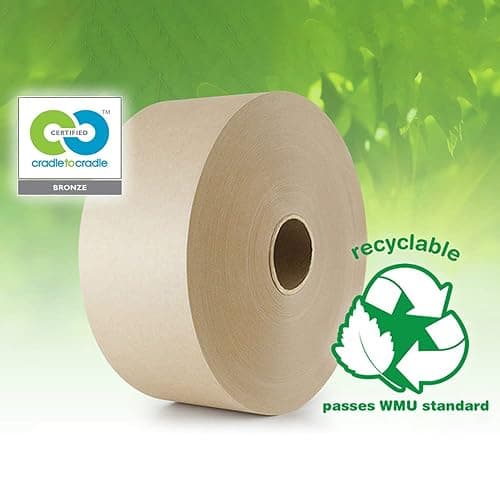 CURBY IPG Water-Activated Tape, 2.83" x 100M Refill Roll (4-Pack), Tan (CBIWAT) thumbnail 7
