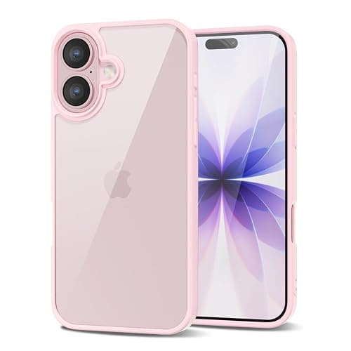 LoeoeL for iPhone 17 Case Clear, Transparent Hybrid iPhone 17 Phone Case [Hard Plastic & Soft Silicone Bumper] Acrylic Non Yellowing Thin Slim Protective Cover for Women, Light Pink - Image 1