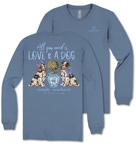Simply Southern All You Need is Love & A Dog - Adult Long Sleeve - Image 1