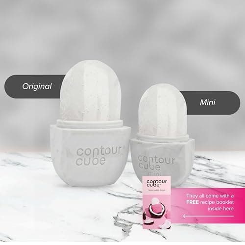 Contour Cube Original - Ice Roller for Sculpting & De-Puffing - Face Ice Roller & Massager with BPA-Free Silicone - Ice Mold for Face - Skin Care Tools for Daily Skincare (180ml) - Marble thumbnail 3