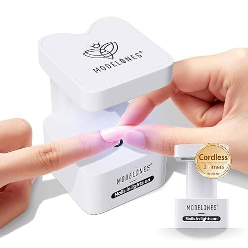 modelones Cordless UV Light for Gel Nails, Mini UV Nail Lamp 2 Timers for Fast Curing Gel Polish Nails Extension Portable LED USB Flash Cure Lamp for Travel - Image 1