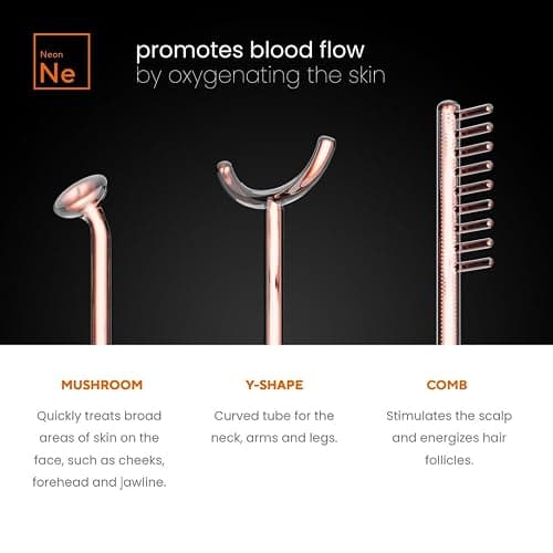 NuDerma Professional Skin Therapy Wand - Portable Skin Therapy Machine with 6 Neon & Argon Wands – Boost Your Skin – Clear Firm & Tighten thumbnail 2