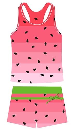 Belovecol Girls Swimsuits Two Piece Tankini Bathing Suits Boyshort Summer Beach Rash Guard Swimwear for 4-15T