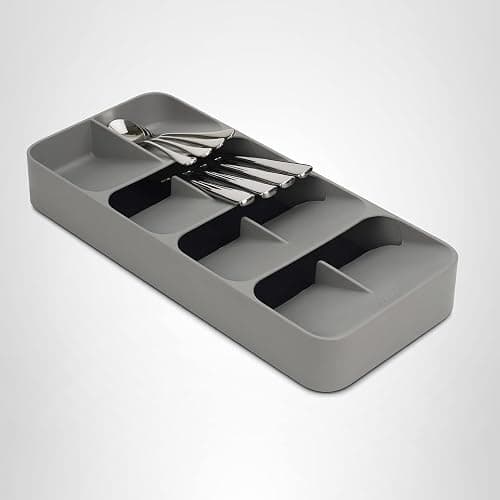 Joseph Joseph DrawerStore Compact Utensil Organizer For Kitchen Drawer Silverware, Flatware Tray, Grey thumbnail 8