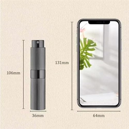 LISAPACK Perfume Travel Refillable Bottle - Atomizer Cologne Spray for Men Portable - Mini Sprayer Empty for Refill - Small Size 8ML Striped (Grey, Black, Silver) thumbnail 9